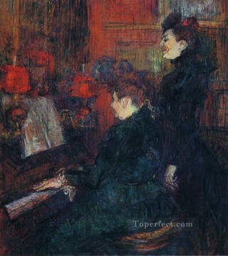 la lección de canto la maestra mlle dihau con mme faveraud 1898 Toulouse Lautrec Henri de Pinturas al óleo